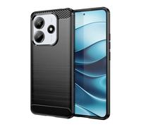 owlhold Cover per Xiaomi Redmi Note 14 5G (Non per 4G), Custodia Spazzolata e Fibra di Carbonio Morbido Silicone TPU Slim Fit Case, Antiurto, Antigraffio, Antiscivolo, Protezione Grado Militare, Nero