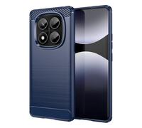 owlhold Cover per Xiaomi Redmi Note 14 Pro 4G(Non per 5G) Custodia Spazzolata e Fibra di Carbonio Morbido Silicone TPU Slim Fit Case, Antiurto, Antigraffio, Antiscivolo, Protezione Grado Militare Blu
