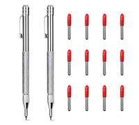 OWLMATE 2 Pezzi Tungsteno Carburo Punta Scriber, Strumento Penna Scriba in Metallo, Penne con Punta in Tungsteno con 12 Punte di Penna Aggiuntive, per Scrivere su Legno Acciaio e Vetro