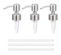 OWLMATE 3 Pezzi Dosatore Sapone Bagno in Acciaio Inox, Erogatore Sapone Liquido, porta Sapone Bagno per Dosatore Liquido Upcycling da Bottiglie Usate