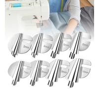 OWLMATE 8 Pezzi Piedino per Orlo Arrotolato, Sewing Rolled Hemmer Foot in Acciaio Inox, Piedino Orlatore Universale, Per Macchine Da Cucire Domestiche E Industriali (3-10 Mm)