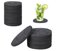 OWLMATE Set di 30 sottobicchieri in feltro, rotondi, sottobicchieri in feltro, antiscivolo, resistenti al calore, per tazze da tavolo, bar, bevande