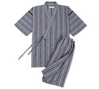 OWLONLINE Kimono Giapponese da Uomo Plus Size Pigiama a Maniche Corte Top e Pantaloni da Notte Pigiama Set Taglia L-A4