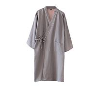 OWLONLINE Pigiama da Uomo in Stile Giapponese, Garza di Cotone, Kimono Giapponese, Taglia XL