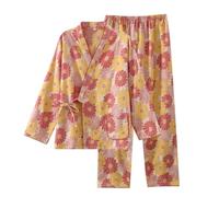 OWLONLINE Set Pigiama in Tessuto Jacquard Pigiama Kimono Giapponese Hanfu da Donna Taglia XL -W10