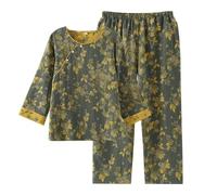 OWLONLINE Set Pigiama in Tessuto Jacquard Pigiama Kimono Giapponese Hanfu da Donna Taglia XL -W12