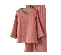 OWLONLINE Set Pigiama in Tessuto Jacquard Pigiama Kimono Giapponese Hanfu da Donna Taglia XL -W13