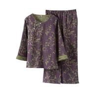 OWLONLINE Set Pigiama in Tessuto Jacquard Pigiama Kimono Giapponese Hanfu da Donna Taglia XL -W14