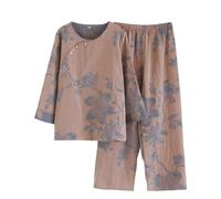 OWLONLINE Set Pigiama in Tessuto Jacquard Pigiama Kimono Giapponese Hanfu da Donna Taglia XL -W18
