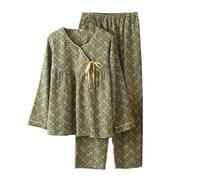 OWLONLINE Set Pigiama in Tessuto Jacquard Pigiama Kimono Giapponese Hanfu da Donna Taglia XL -W21