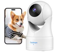 Owltron Telecamera di sicurezza interna panoramica 2,4 G per baby monitor - Telecamera di sicurezza per cani con vista girevole a 360 °, audio bidirezionale, rilevamento intelligente, visione notturna
