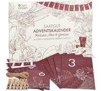 Own Grown Calendario dell'Avvento con Semi - Erbe, Verdure e Frutta - 1 pz.
