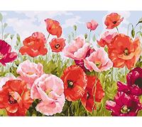 OWN4B Kit per punto croce stampato con bellissimi fiori da 11 ct, 36 x 46 cm, kit per ricamo fai da te (fiori)