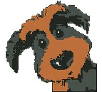 OWN4B Kit per punto croce su tela stampata con simpatico cucciolo da 11 ct, 36 x 36 cm, kit da ricamo fai da te (cane)