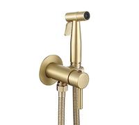 Ownace Set di miscelatore per bidet a scomparsa per acqua calda e fredda, kit doccia shattaf in oro spazzolato