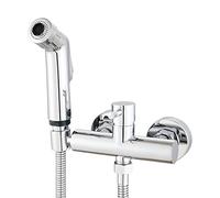 Ownace Set di spruzzatori per bidet a due funzioni, per bagno e WC, con valvola di miscelazione per acqua calda e fredda, cromato (B)