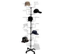 Owneed Supporto per cappelli in metallo, grande appendiabiti commerciale, per cappelli, stand indipendente, girevole per guardaroba, negozio, ufficio (57 x 170 cm)