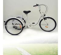 Owneed Triciclo adulto 26 pollici 6 marce 3 ruote bicicletta con luce anteriore portabicchieri 3 ruote bici uomo donna