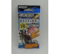 Owner 5174RR-111 Reef Rig Cerchio Gancio Inline 2X Forte Nero Cromo Misura 1/0