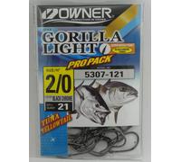 Owner 5307-121 Gorilla Light Live Bait Hook Nero Cromo Taglia 2/0 21Ct