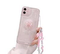 Ownest Compatibile con iPhone 12, Carina Custodia Rosa con Fiocco 3D Trasparente e Design Estetico Sottile, Protezione per l'Obiettivo della Fotocamera per Donne e Ragazze