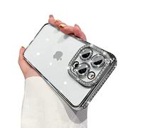 Ownest Cover per iPhone 12 PRO Max,Custodia Trasparente Bling in Cristallo con Protettore per Fotocamera con Brillantini,Carina Custodia Scintillante Antiurto per iPhone 12 PRO Max - Argento