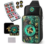 Owngen Borsa da viaggio per Nintendo Switch/Lite/OLED, Borsa a tracolla portatile con custodia carina per carte da gioco, tappi antiscivolo da 5 pollici, Spada, Borsa a tracolla