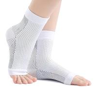 Ownkim Calze per neuropatia, nano-calze per neuropatia, Calze Terapeutiche per Neuropatia e Supporto Caviglie, fasciatura del piede per fascite (Bianco, L-XL)