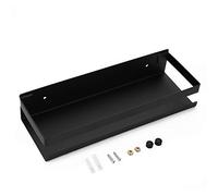 OwnMy Mensola per doccia da bagno, in acciaio inox, per bagno e cucina, mensola portaoggetti in metallo antiruggine, mensole galleggianti ad angolo per doccia, rettangolare, 30,5 cm, nero