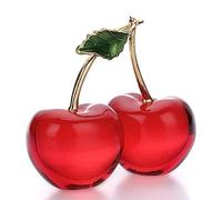 OwnMy Statuetta a forma di ciliegia in cristallo, piccola statuetta decorativa a forma di ciliegia, decorativa in cristallo, fermacarte a forma di ciliegia, per centrotavola, casa, ufficio, scrivania