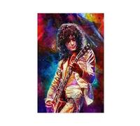 OWNPET Jimmy Page - Poster su tela con chitarra 7, decorazione artistica da parete per soggiorno e camera da letto, senza cornice, 40 x 60 cm