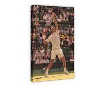 OWNPET Roger Federer 7 poster su tela, decorazione artistica da parete per soggiorno, camera da letto, decorazione con cornice, 60 x 90 cm
