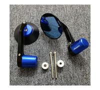 OWNPET Specchietto Moto Moto CNC Rotondo Manubrio Bar End Specchietti Retrovisori Balance Slider Grip Spina per Vesp&a per Sprint per Primavera 150 125 GTS 300 250(Blue)