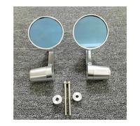 OWNPET Specchietto Moto Moto CNC Rotondo Manubrio Bar End Specchietti Retrovisori Balance Slider Grip Spina per Vesp&a per Sprint per Primavera 150 125 GTS 300 250(Silver 1)