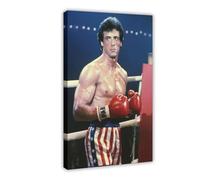 OWNPET Stampa artistica da parete su tela, motivo: Rocky Balboa Stallone, decorazione artistica da parete per soggiorno e camera da letto, con cornice, 40 x 60 cm