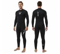 Owntop Muta da 5 mm per uomo e donna, in neoprene con cerniera posteriore, per adulti, lunghezza intera, pelle termica flessibile per immersioni in acqua fredda, surf, da uomo, colore nero, 3XL