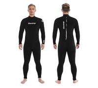 Owntop Muta da uomo e da donna, 3/2 mm, lunghezza intera, in neoprene con cerniera posteriore, per surf, snorkeling, colore nero, taglia L
