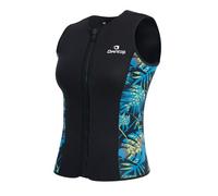 Owntop Muta da uomo e da donna | 3 mm termica senza maniche in neoprene | giacca muta | calda e confortevole | surf snorkeling nuoto immersioni | nero e verde M