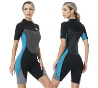 Owntop Muta Donna 3mm, Shorty 3mm Neoprene Donna per Immersioni Surf Nuoto Kayak (Donne Blu, XL)
