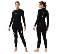 Owntop Muta in neoprene da 5 mm per uomo e donna - Muta subacquea con cerniera sul retro, muta intera per adulti, muta termica flessibile per immersioni in acque fredde, surf, nero da donna M
