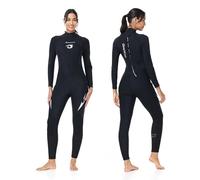 Owntop Muta in neoprene da uomo e donna, 1,5 mm, per surf, snorkeling, da donna, con cerniera posteriore, per immersioni termiche, per surf, snorkeling, da donna, nero, L