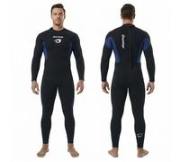 Owntop Muta Uomo 3/2mm Intera, Muta Invernale a Maniche Lunghe Ultra-Stretch, Zip Posteriore Muta da Surf e Immersioni in Neoprene per Adulti, Herren Blau M