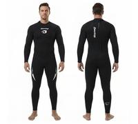 Owntop Muta Uomo 3/2mm Intera, Muta Invernale a Maniche Lunghe Ultra-Stretch, Zip Posteriore Muta da Surf e Immersioni in Neoprene per Adulti, Uomo Nero 3XL