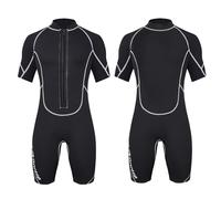 Owntop Shorty muta da 3/2 mm, da donna/uomo, con cerniera frontale, per immersioni, surf, a maniche corte, in neoprene, per sport acquatici