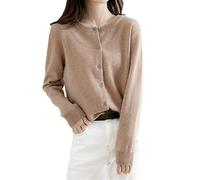 Ownwfeat Maglione da donna Cardigan in cashmere con scollo a V monopetto Slim Lady Maglieria Top, G Khaki9, XXL