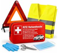 OwnWheel Kit di Pronto Soccorso per Auto 3 in 1, Testato nel 2026 e Accessori - con Giubbotto di Sicurezza e Triangolo di Emergenza per StVO