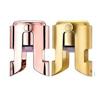 OWO tappo spumante in acciaio inox, sigillatore professionale per champagne, Cava&Prosecco，mantiene qualsiasi bottiglia di bollicine come fresco Il giorno è stato spuntato (oro&Oro rosa)