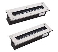 OWOHYG 2 Stuks Ondergrondse Buitenverlichting - Ip67 Waterdichte Vloerspot Voor Buiten, 85-265 V Rechthoekige LED-Inbouwlamp, Voor Buiten, Terras, Tuin (Wit Licht 18W)
