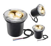 OWOHYG 3 Stuks Ondergrondse Buitenverlichting - LED-Grondverlichting, LED-Putverlichting 3W Grondverlichting/DEK/Trap/G (Wit Licht AC)