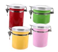 OWOHYG 4 Pezzi Comodo Barattolo di stoccaggio Contenitore per Alimenti in Metallo Contenitore per caffè Accessorio per la casa Contenitore per la conservazione della Cucina Cont